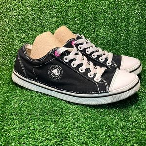 Crocs Hover Black Lace Up Canvas Comfy Tennis Shoes Size 9 Women Sneakers